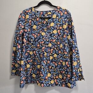 Style & Co Floral Tunic Boho Blouse Cotton Size 2X